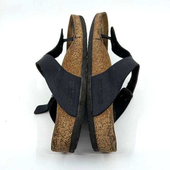 Birkenstock Gizeh Black Leather Sandals Women's 8.5 US - Picture 7 of 8